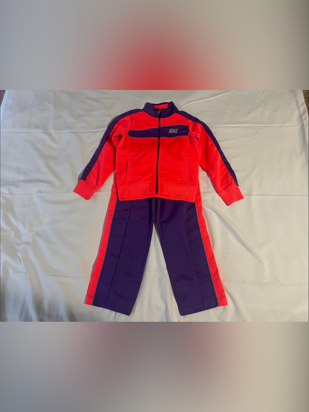 preLoved Nike Girls Tracksuit in Orange and Purple